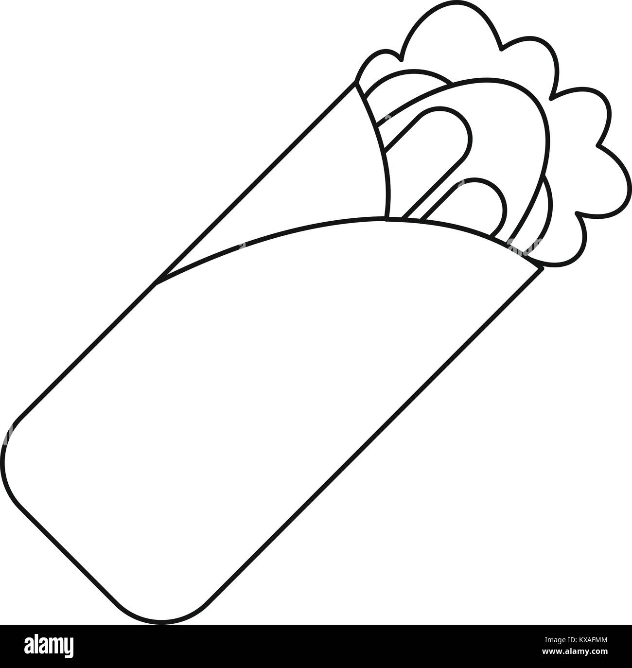Shawarma Symbol, outline Style Stock Vektor