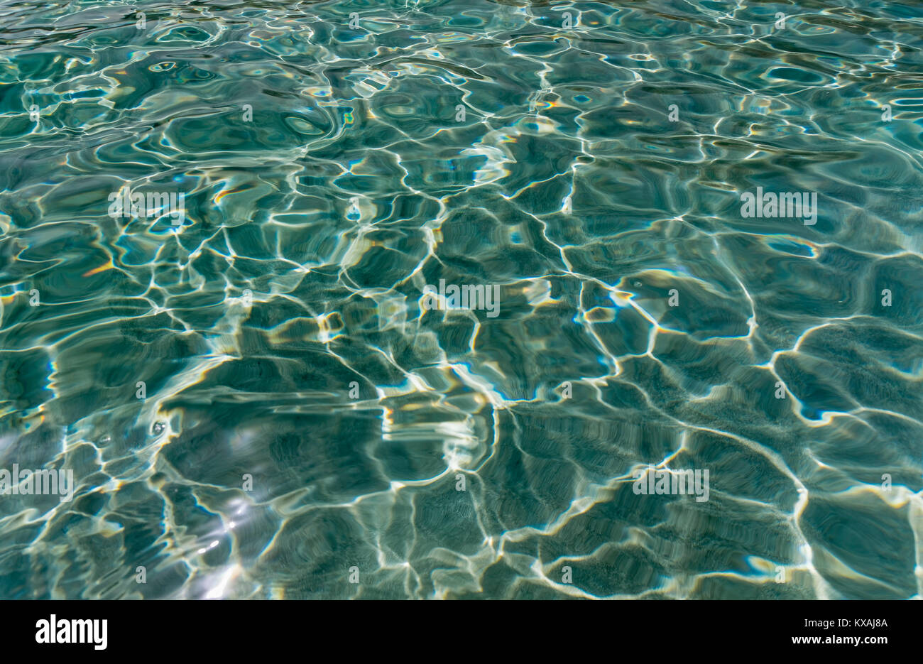 Reflexionen, Licht Reflexion im Meer, Wasser, Oberfläche, Kreta, Griechenland Stockfoto