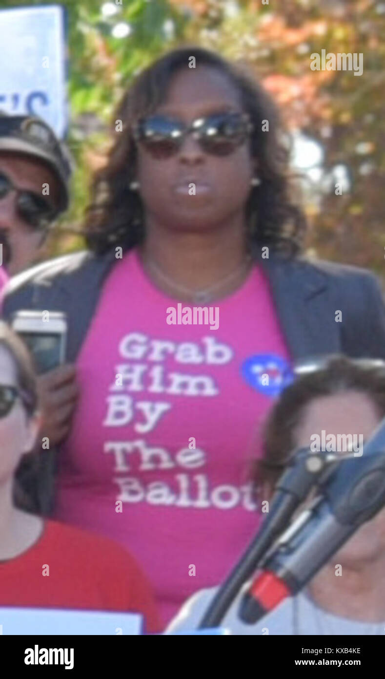 Illustration, die auf das politische Thema „ihn durch die Wahl holen“ verweist, symbolisiert Wahlbeteiligung und Einfluss der Wähler bei Wahlen. Stockfoto