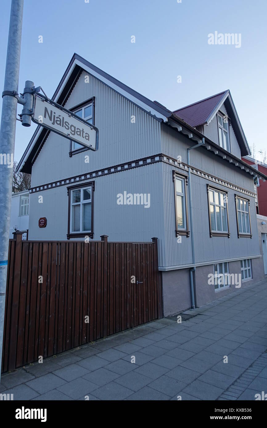 Häuser in Island Rekjavik Stockfoto