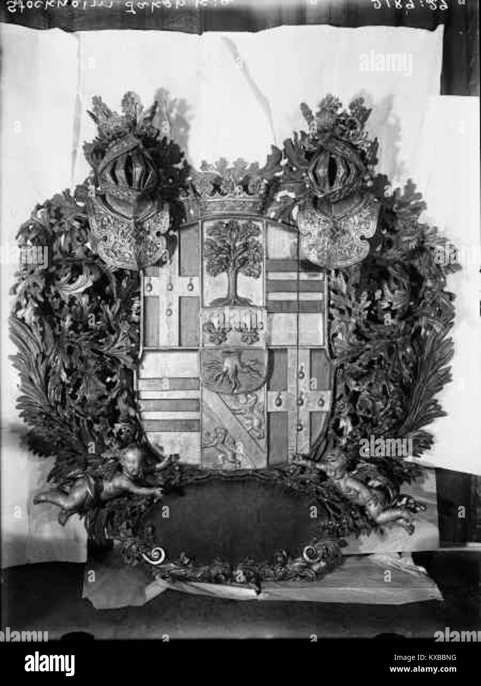 Sankt Jacobs Kyrka im Zentrum Stockholms, Schweden, wurde in den 1580er Jahren begonnen, 1643 fertiggestellt und zeigt spätgotische, Renaissance- und Barockelemente in seiner Ziegelsteinstruktur. Stockfoto