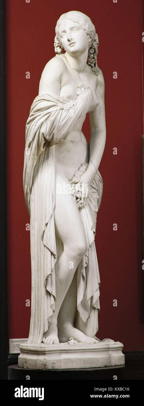 Chloris Caressée par Zéphir ist eine Skulptur von James Pradier, die im Musée des Augustins ausgestellt ist und die mythologischen Figuren Chloris und Zephyrus im klassischen Stil darstellt. Stockfoto