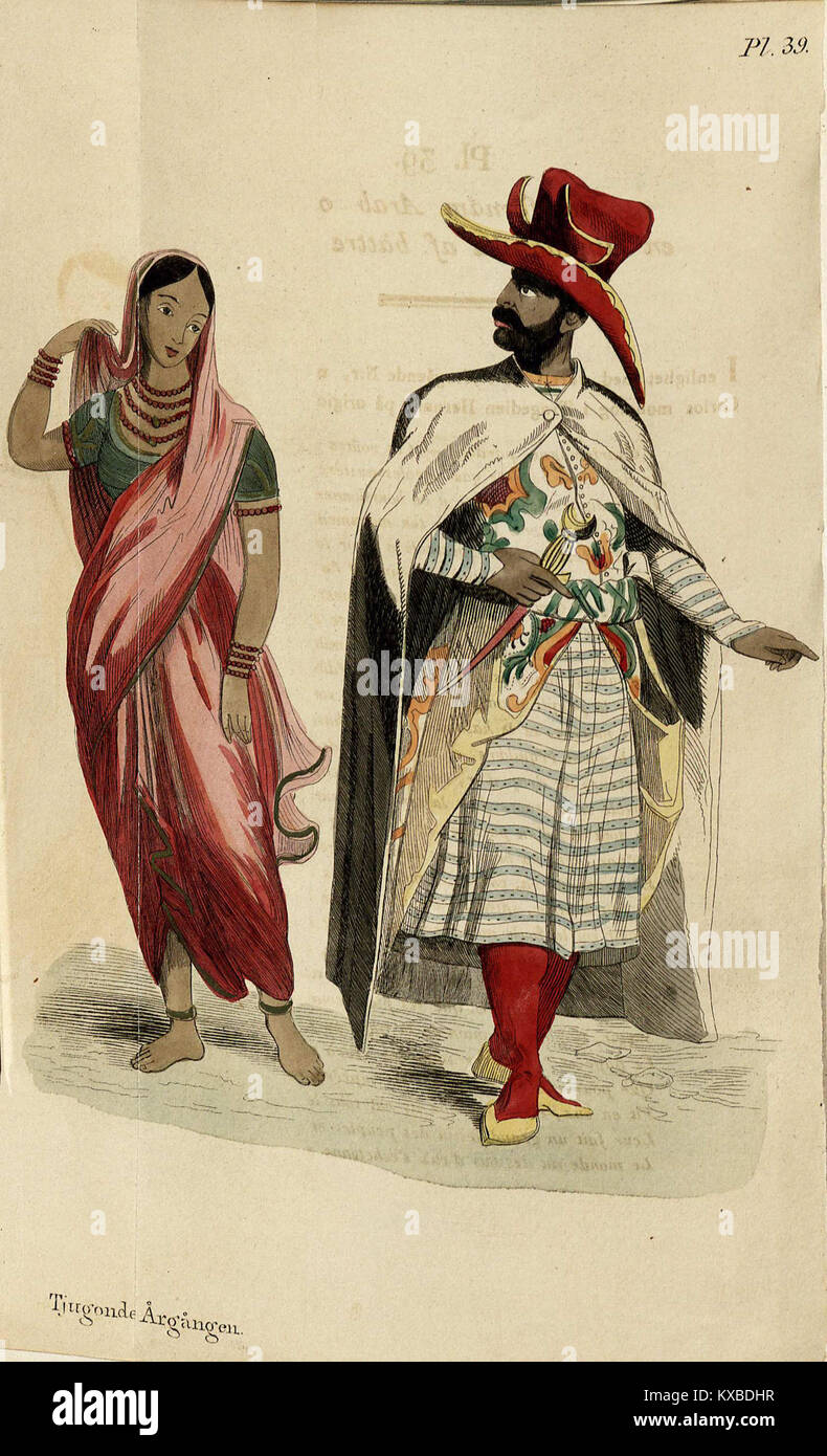 Eine Illustration aus dem Jahr 1843 aus Magasin pour l’Art, les nouvelles et la Mode, einer französischen Zeitschrift, die Kunst, Mode und kulturelle Trends des frühen 19. Jahrhunderts beschreibt. Stockfoto