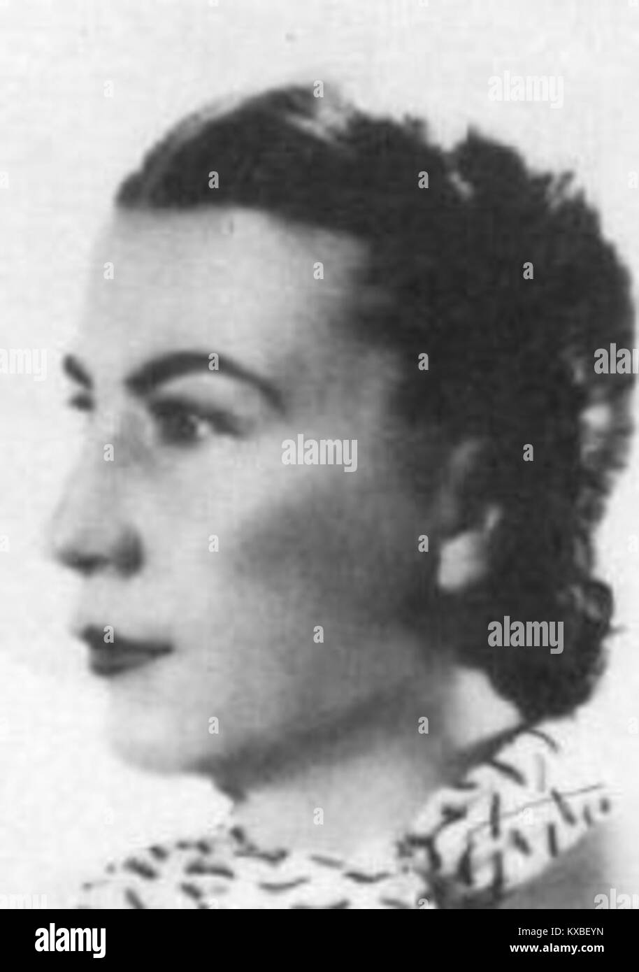 Ein Porträt oder Anspielung auf Marina Núñez del Prado (1910–1995), eine bolivianische Bildhauerin, die für ihre expressiven Stein- und Bronzestudien bekannt ist, die indigene Themen und menschliche Formen darstellen. Stockfoto