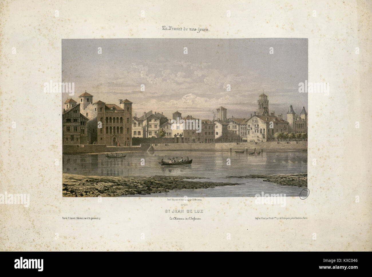 Ein historisches Bild der Château de l’Infante in St. Jean-de-Luz, Frankreich, aus der Sammlung Ancely. Der Ort wurde im 17. Jahrhundert erbaut und ist für seinen französischen Architekturstil und seine Küstenlage bekannt. Stockfoto