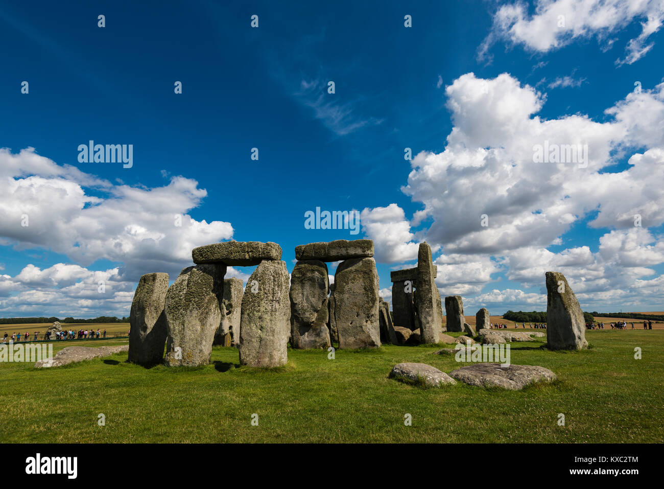 Stonehenge, Wiltshire, Großbritannien. Der Standort und seine Umgebung wurden in die UNESCO-Welterbeliste 1986 hinzugefügt Stockfoto