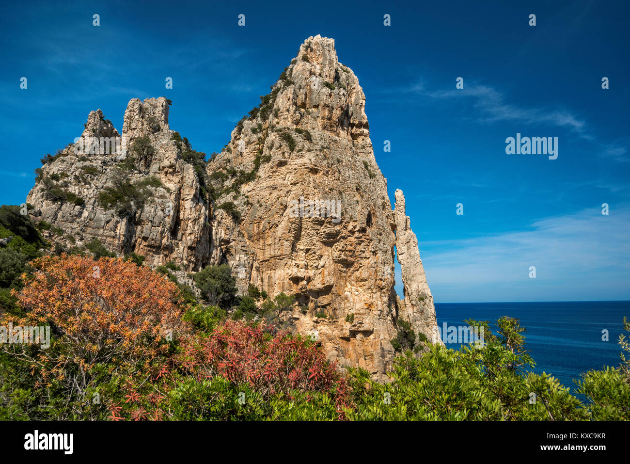 Punta Pedra Longa, Costa di Levante, Tyrrhenische Küste, Region Ogliastra, Provinz Nuoro, Sardinien, Italien Stockfoto