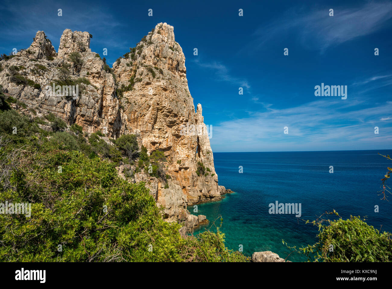 Punta Pedra Longa, Costa di Levante, Tyrrhenische Küste, Region Ogliastra, Provinz Nuoro, Sardinien, Italien Stockfoto