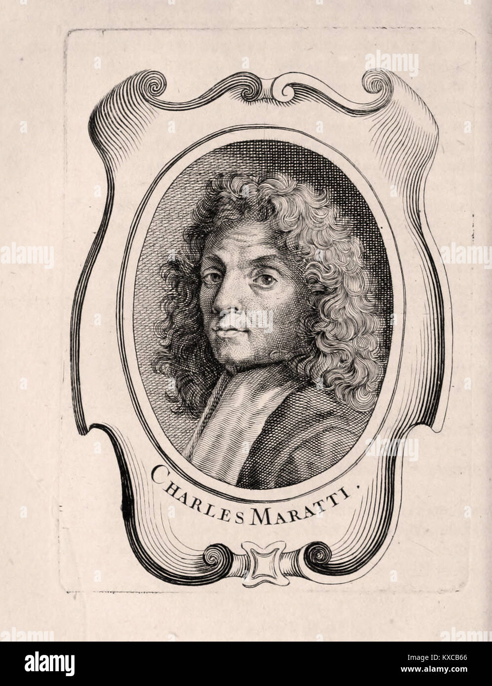 Porträt des Malers Carlo Maratta - Französisch Gravur 18 Uhr Jahrhunderts Stockfoto