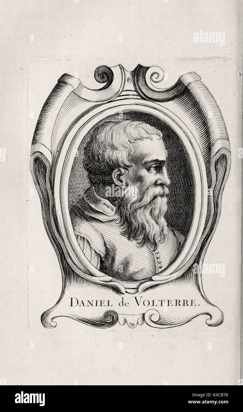 Porträt des Malers Daniele da Volterra - Französisch Gravur 18 Uhr Jahrhunderts Stockfoto
