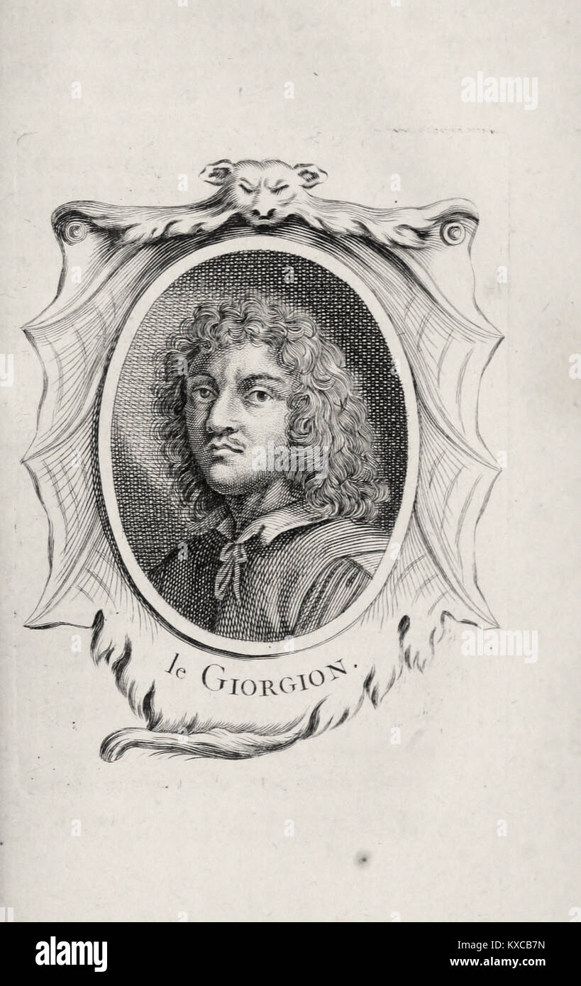 Porträt des Malers Giogionne - Französisch Gravur 18 Uhr Jahrhunderts Stockfoto
