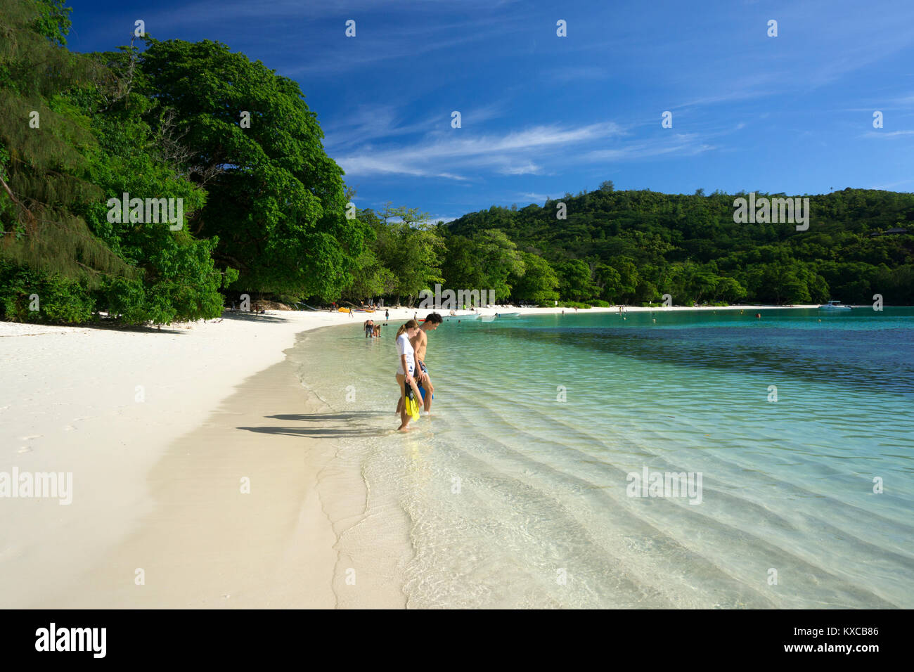 Baia Port Launay Mahe Seychellen Stockfoto