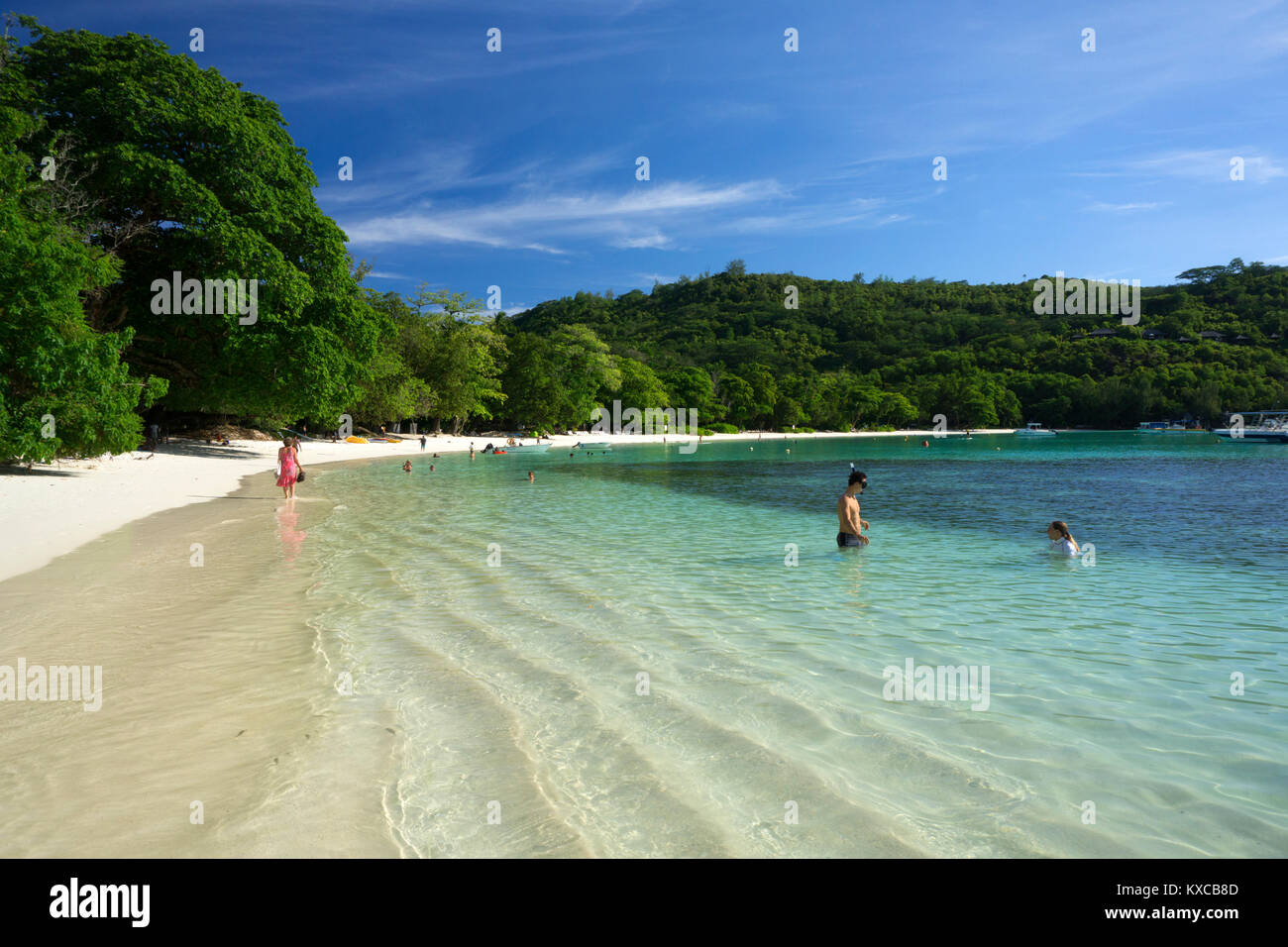 Baia Port Launay Mahe Seychellen Stockfoto