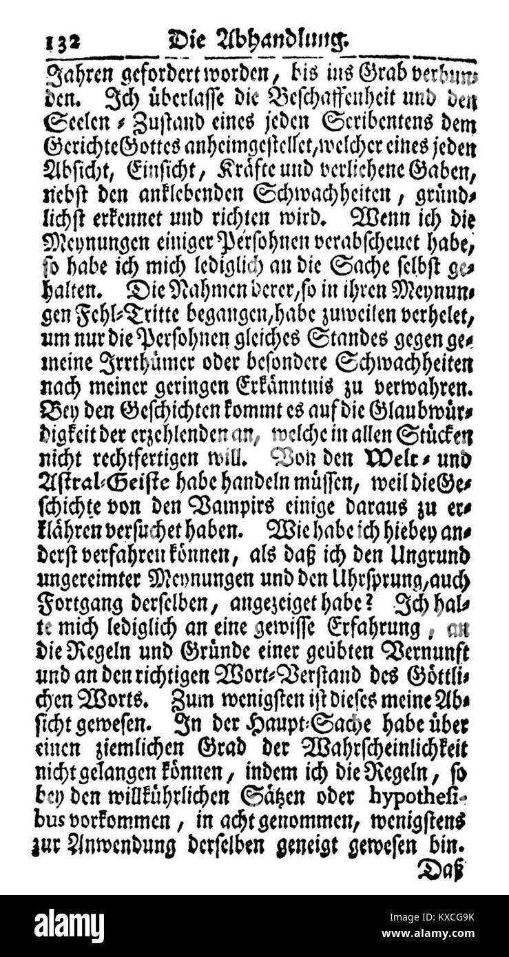 „Vernünftige und christliche Gedanken über die Vampirs“ ist ein historischer Text, der Vampire aus einer rationalen und christlichen Perspektive diskutiert und kulturelle Ansichten über übernatürliche Phänomene früherer Zeiten widerspiegelt. Stockfoto „Vernünftige und christliche Gedanken über die Vampirs“ ist ein historischer Text, der Vampire aus einer rationalen und christlichen Perspektive diskutiert und kulturelle Ansichten über übernatürliche Phänomene früherer Zeiten widerspiegelt. Stockfoto