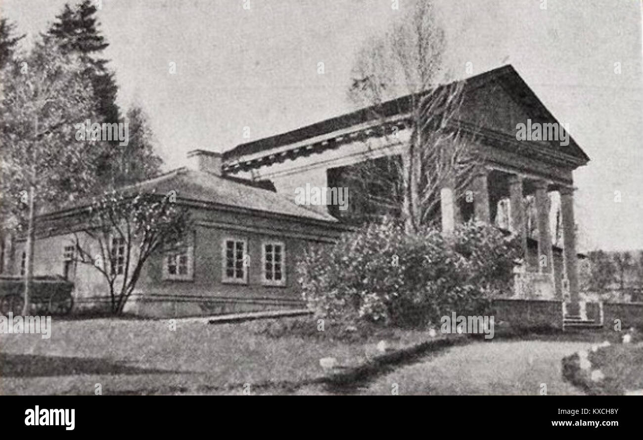 Vialikaja MYSA in Bukaty ist ein Ort von kultureller Bedeutung im XX. Jahrhundert. Diese historische Stätte spiegelt das soziale und architektonische Erbe der Region wider. Stockfoto