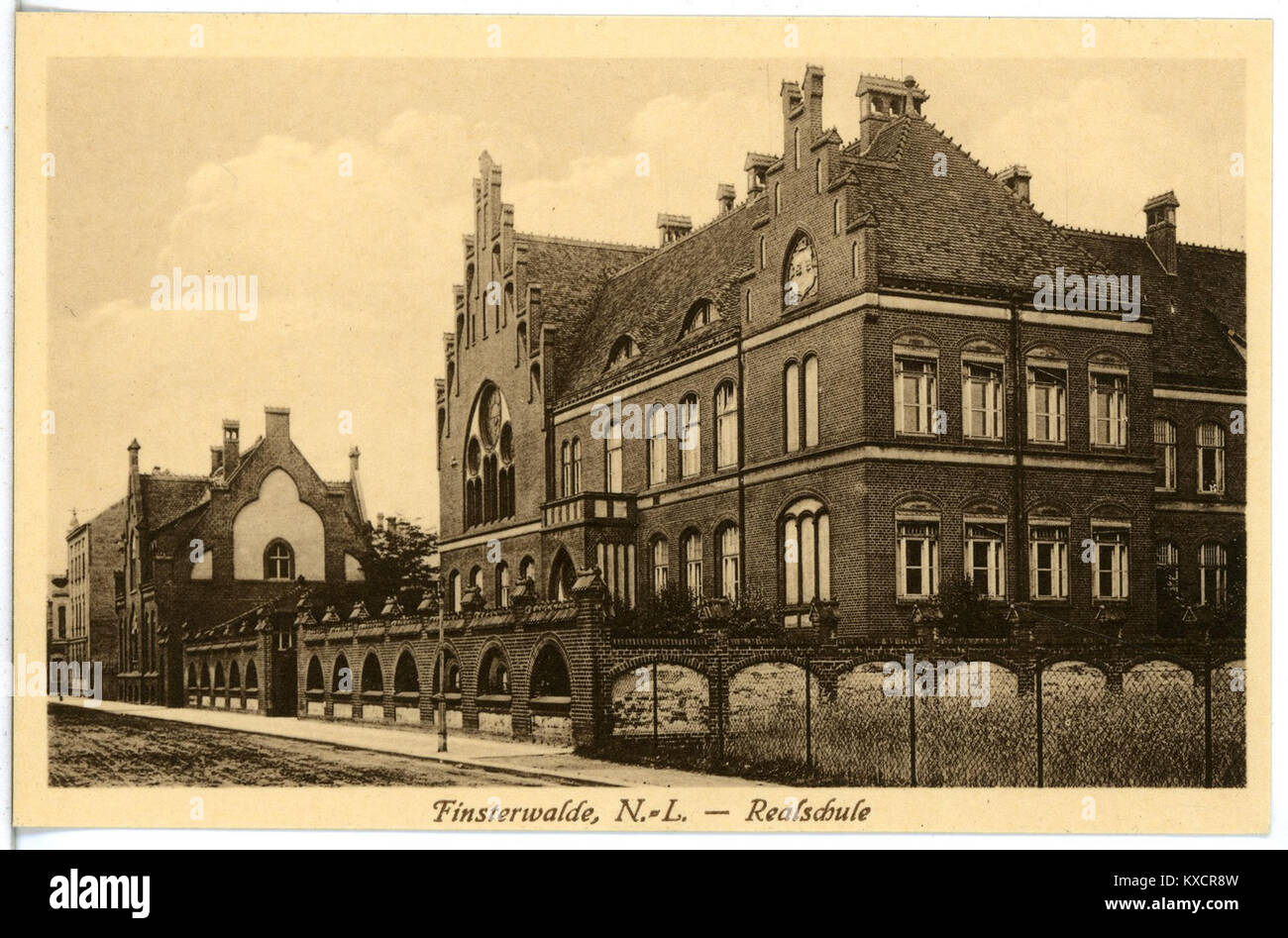 20932 - Finsterwalde-1918 - Realschule-Brück&Sohn Kunstverlag Stockfoto