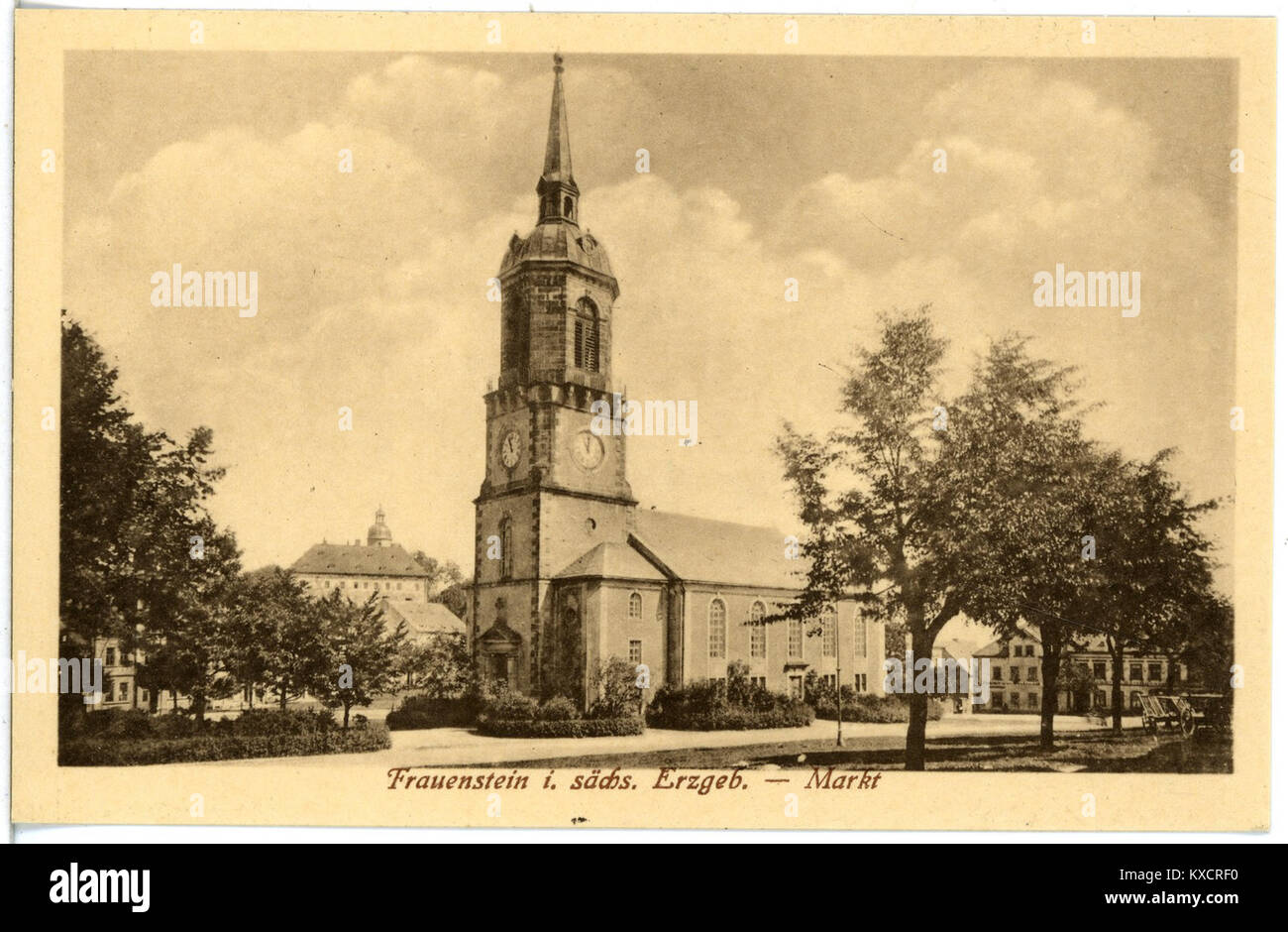 21015 - Frauenstein-1918-Markt und Kirche-Brück&Sohn Kunstverlag Stockfoto