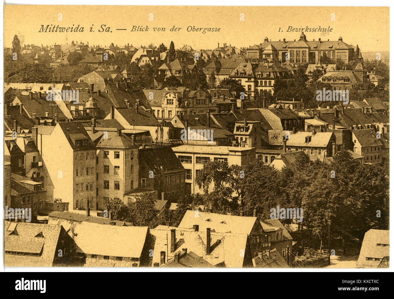 21828 - Mittweida-1921 - Blick von der Obergasse in Mittweida-Brück&Sohn Kunstverlag Stockfoto
