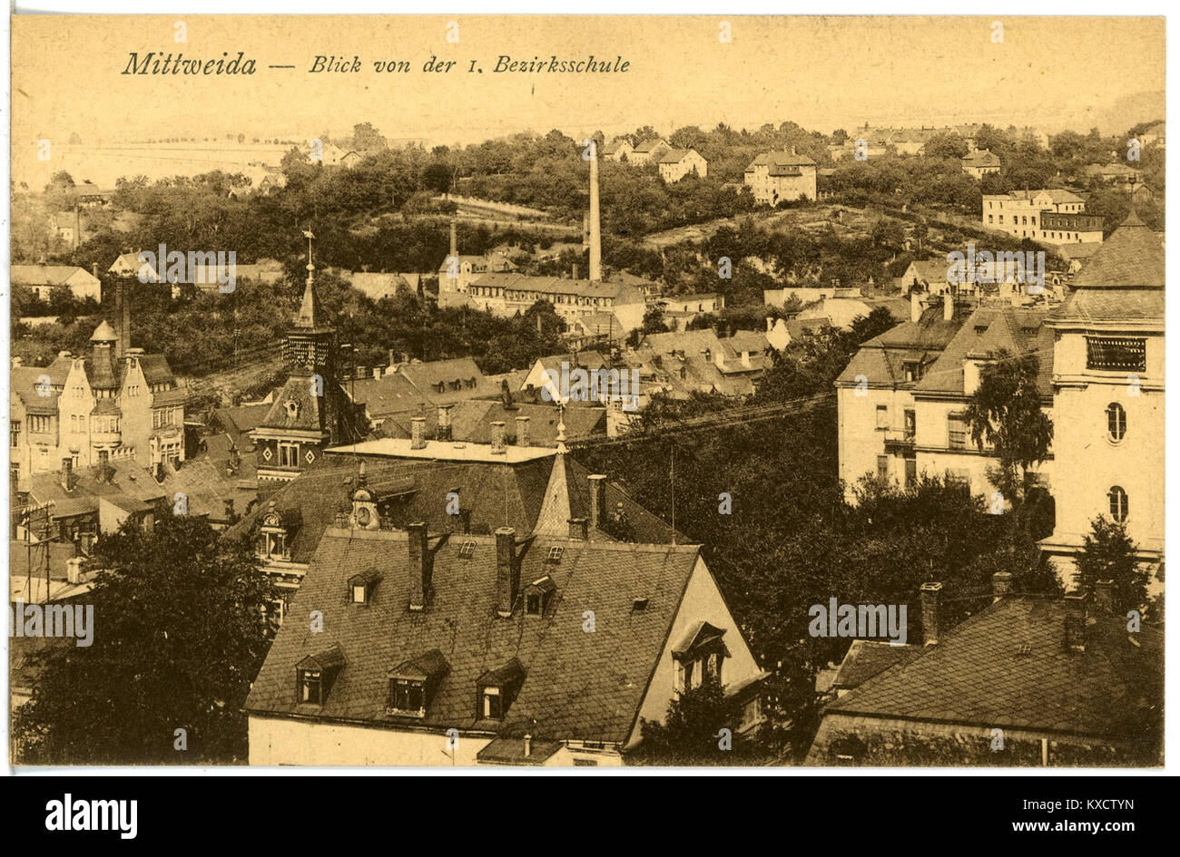 21849 - Mittweida-1921 - Blick von der 1. Bezirksschule in Mittweida-Brück&Sohn Kunstverlag Stockfoto
