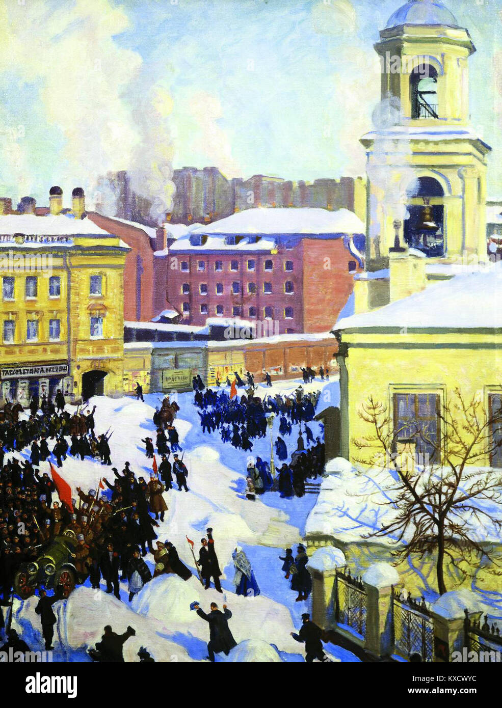 Bezieht sich auf den 27. Februar 1917, ein historisch bedeutsames Datum während der Russischen Revolution, das Ereignisse markiert, die zur Abdankung von Zar Nikolaus II. Und zu großen politischen Veränderungen führten. Stockfoto