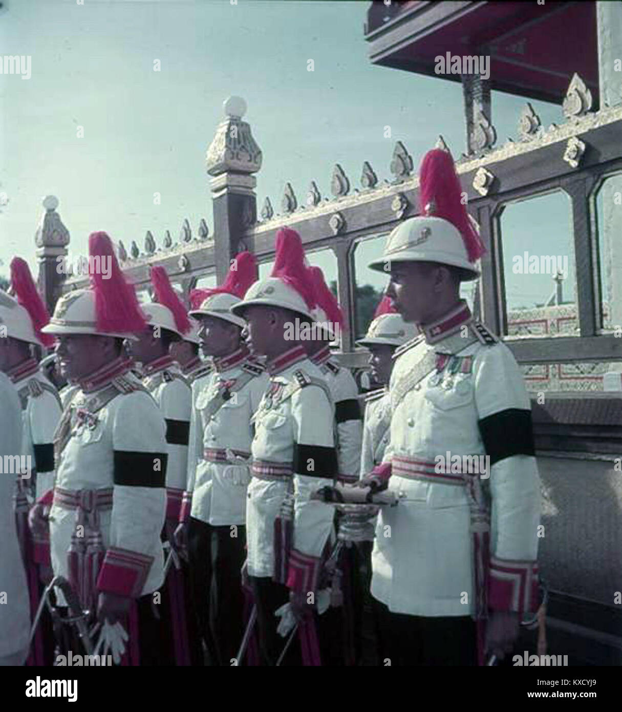 3 Infanterie Bn., 1 Infanterie Regt. King's eigenen Bodyguard Offiziere in den zeremoniellen Boden Stockfoto