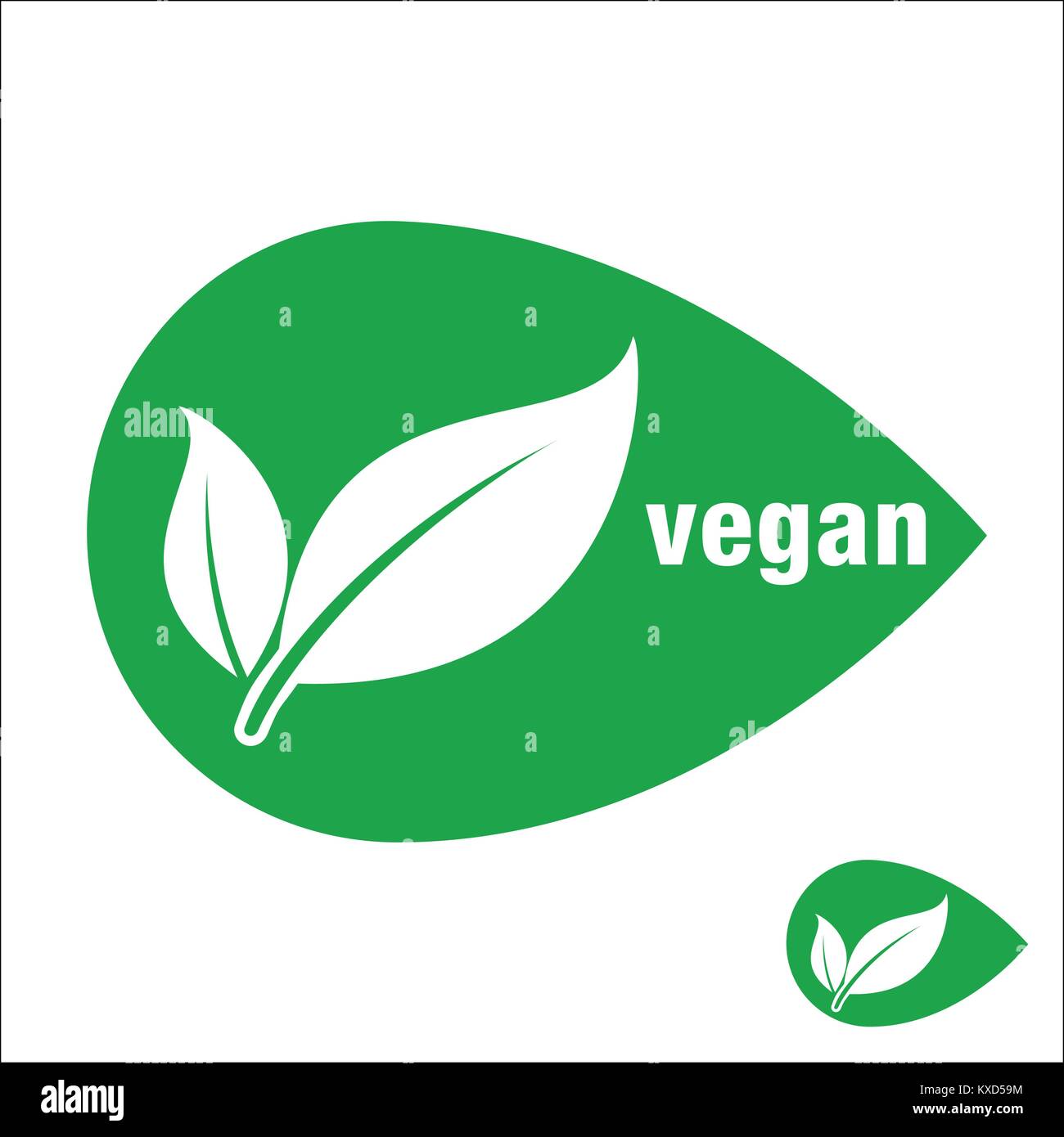 Symbol für veganes Essen, Vector, veganes Essen. Vegan. Stock Vektor