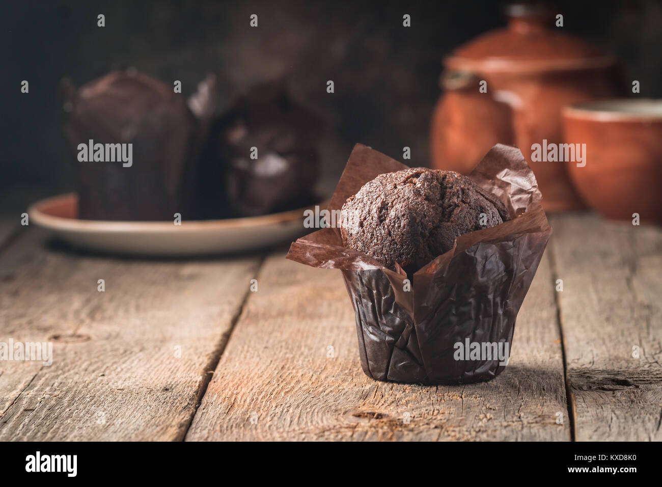 Hausgemachte Schokolade muffin Stockfoto