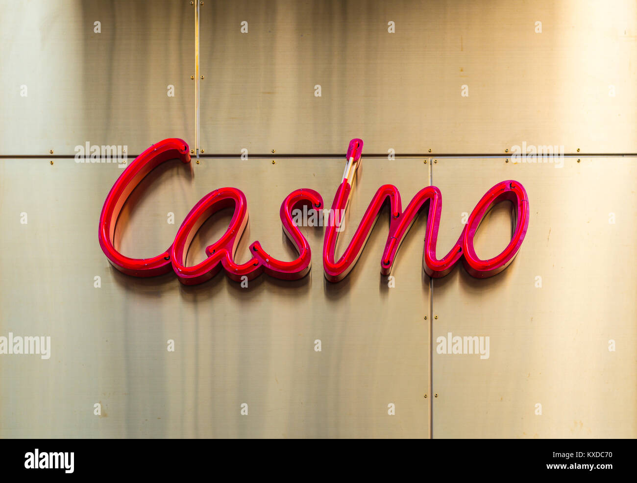 Casino, Schriftzug im Casino, Bad Homburg, Hessen, Deutschland Stockfoto