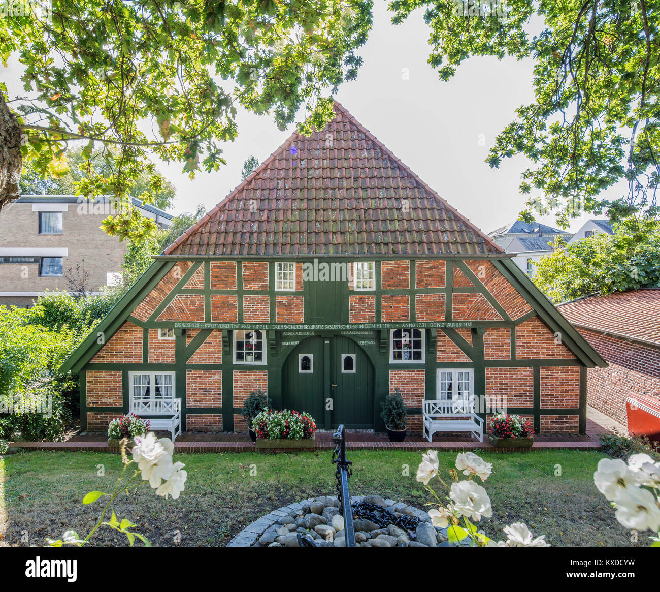 Fischerhaus von 1731, Fachwerkhaus im historischen Zentrum der Stadt, heute Kultur- und Einrichtungen, Bremse Stockfoto