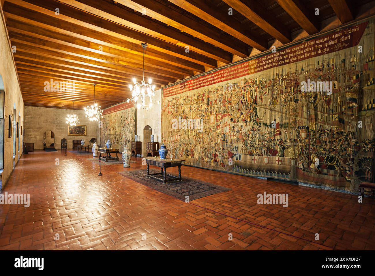 GUIMARAES, PORTUGAL - 11. Juli: Im Palast der Duques von Braganza am 11. Juli 2014 in Guimaraes, Portugal Stockfoto