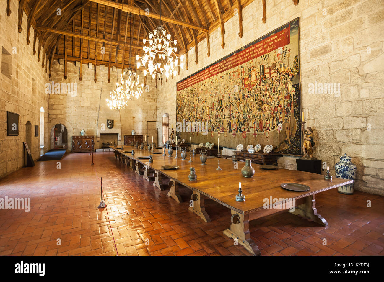 GUIMARAES, PORTUGAL - 11. Juli: Im Palast der Duques von Braganza am 11. Juli 2014 in Guimaraes, Portugal Stockfoto