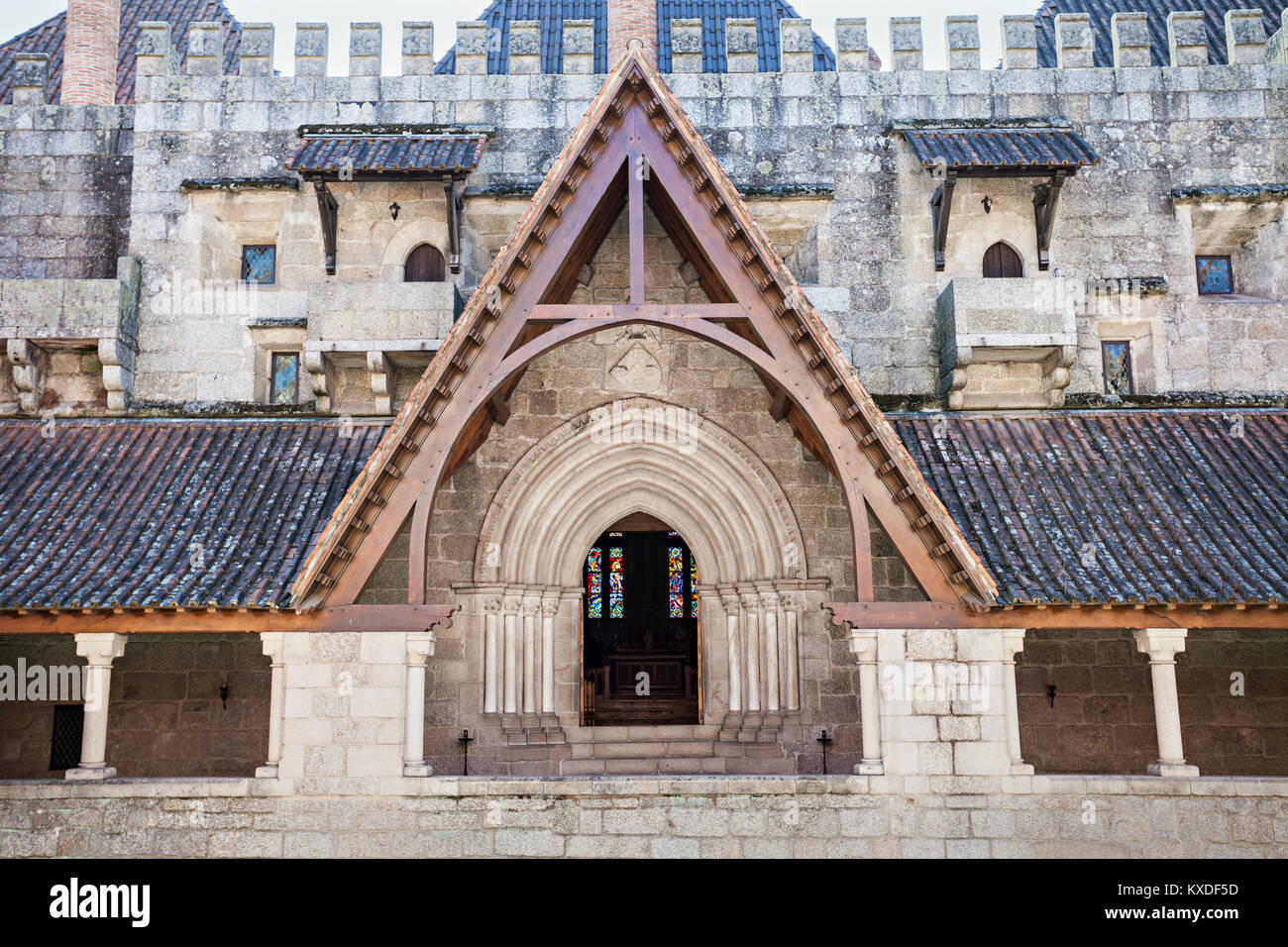 GUIMARAES, PORTUGAL - 11. Juli: Im Palast der Duques von Braganza am 11. Juli 2014 in Guimaraes, Portugal Stockfoto