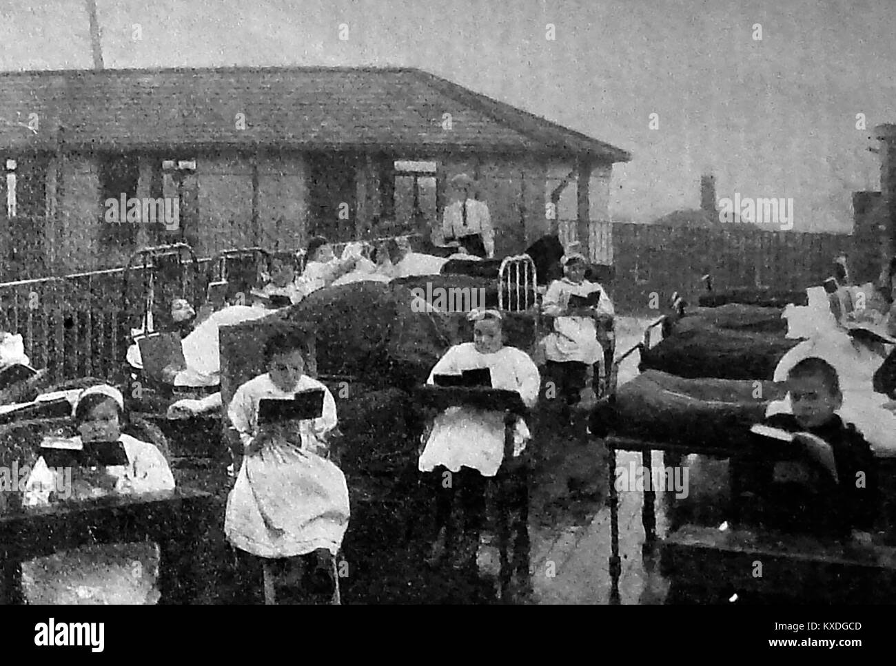 Circa 1920. Woodlands Sanatorium School, Birmingham, England Stockfoto