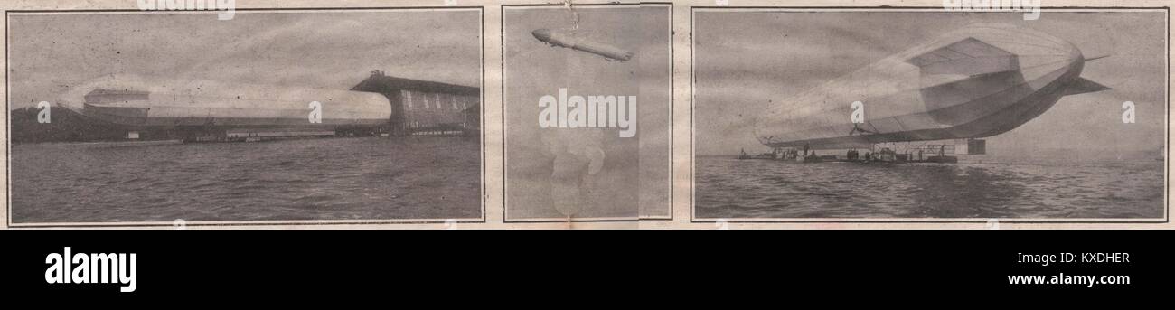 Graf Von Zeppelin's Luftschiff - Das größte und schnellste bislang gebaut - der Halle verschiedene Evoluti... Stockfoto