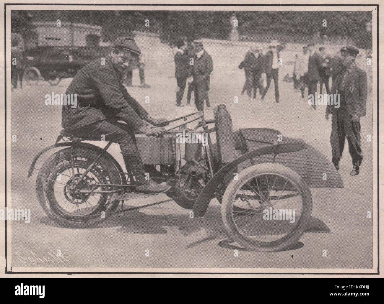 Die 4½-Horse-Power Austral Lieferung Dreirad. Drei dieser Maschinen, die eine hervorragende Übersicht Stockfoto