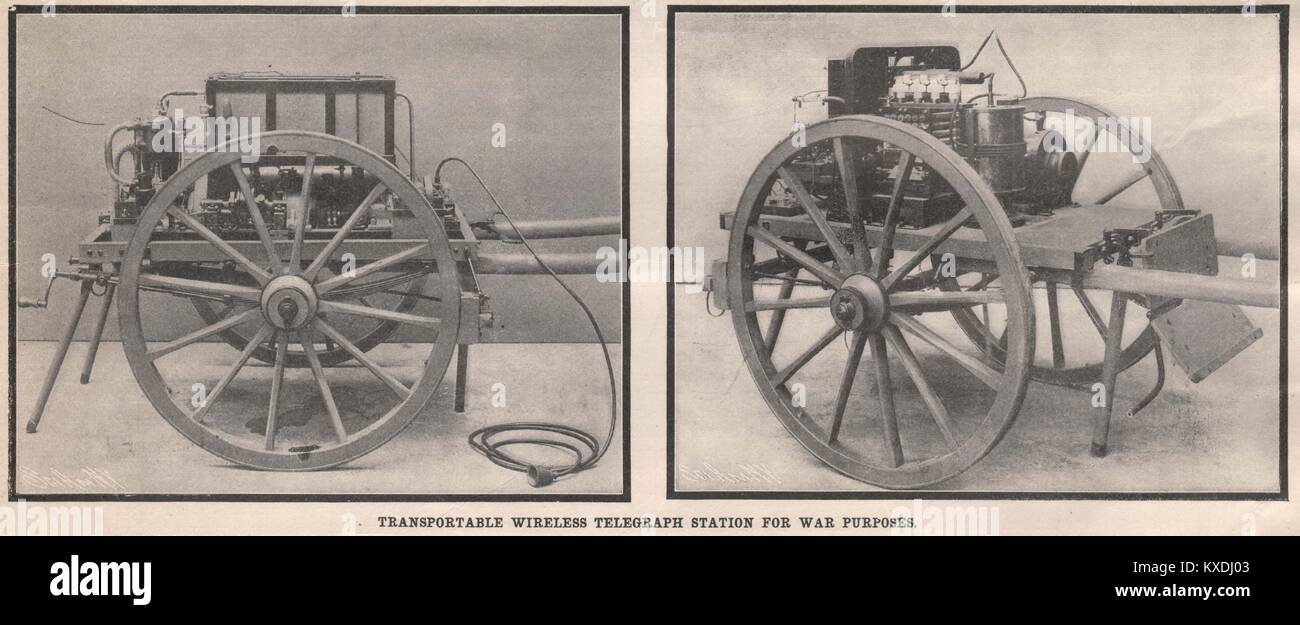 Transportable Wireless Telegraph Station für Kriegszwecke Stockfoto