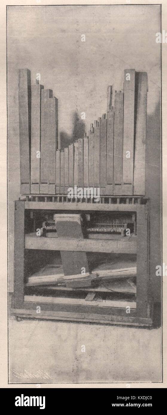 Achtzehnten Jahrhundert Orgel, Anzeigen Roller-Board Stockfoto