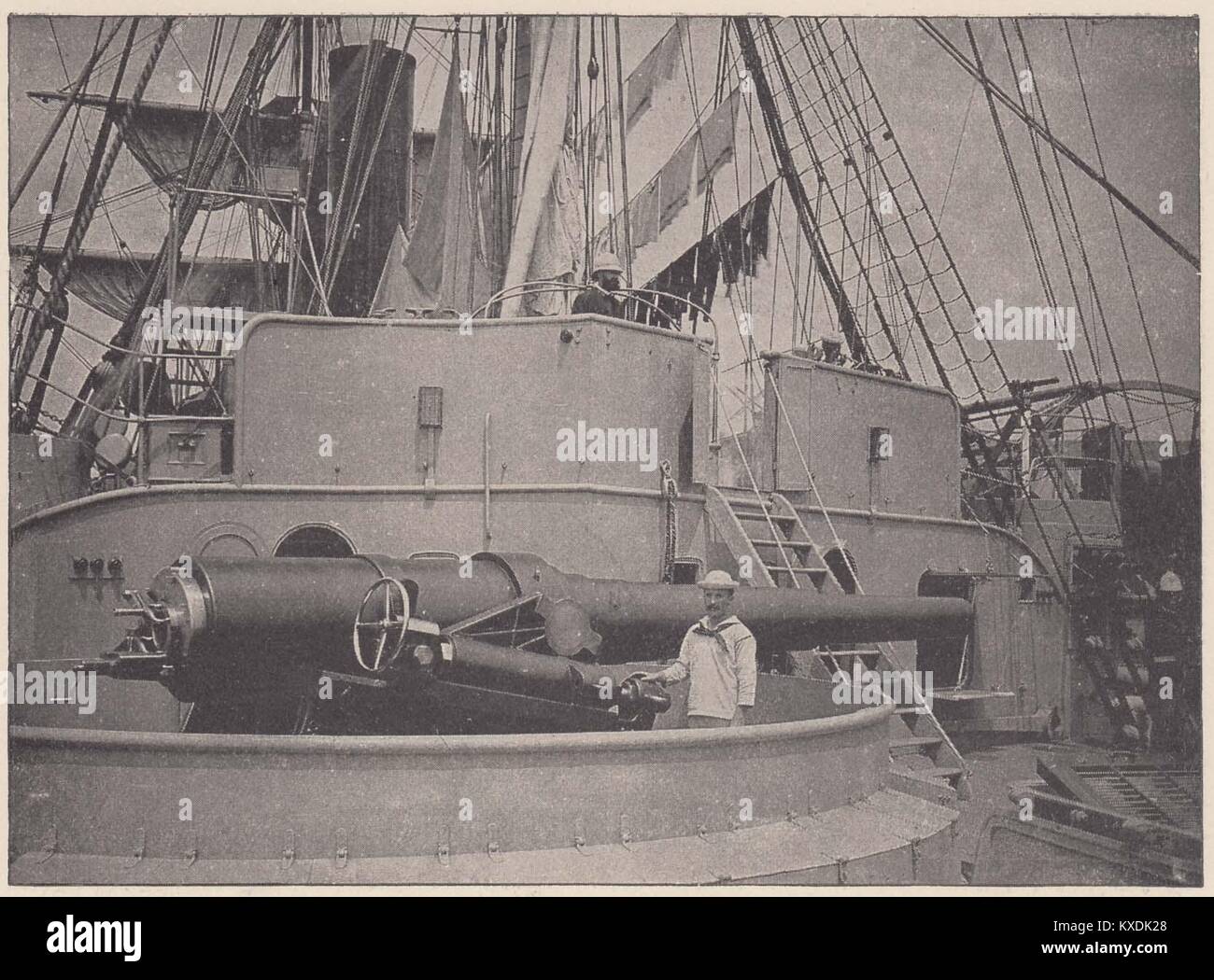 Waffe der Geschützter Kreuzer Boston - Boston, die voll mit Foto auf einer anderen Seite beschrieben wird, nicht so viele... Stockfoto