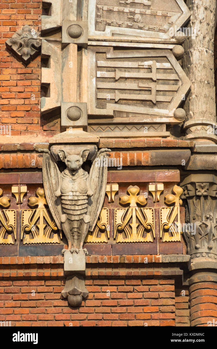Detail der "Arc de Triomf", Triumphbogen, in Passeig Lluís Companys, Barcelona, Katalonien, Spanien. Stockfoto