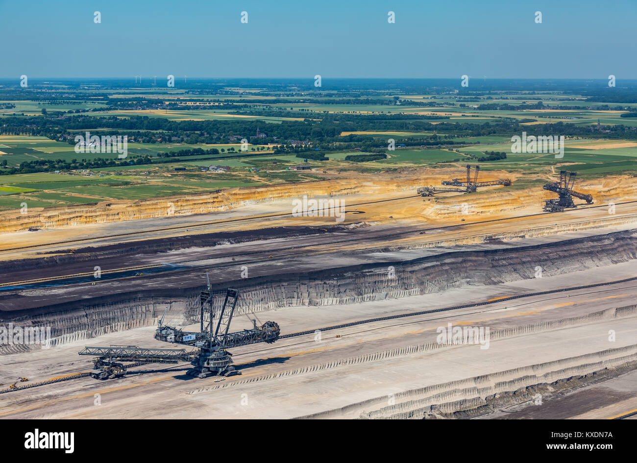 Verlassene Dorf Borschemich, Braunkohle Garzweiler, RWE-Power, Rheinischen Braunkohlerevier, Borschemich, Jüchen Stockfoto
