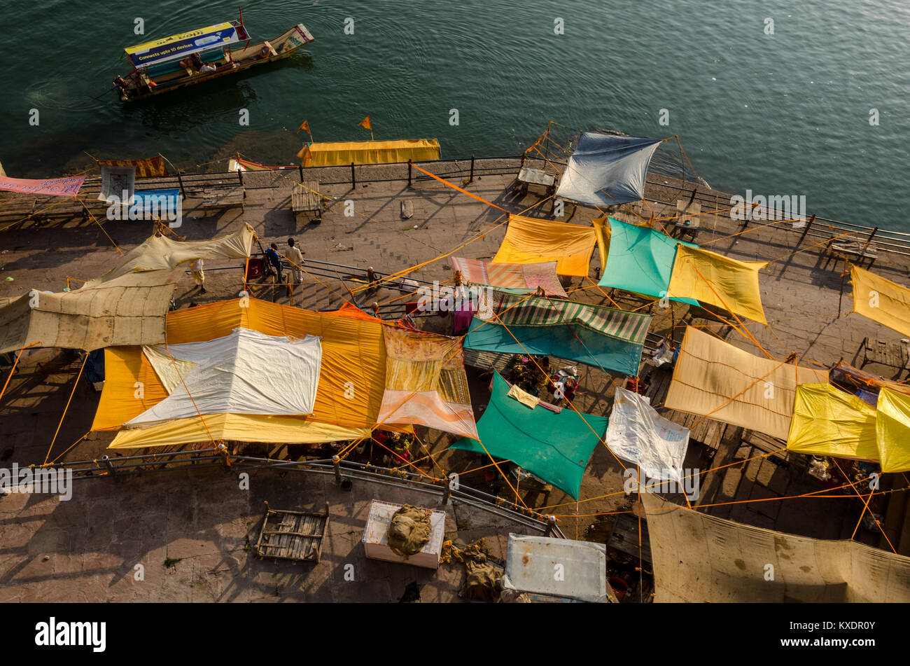 Pilger in Omkareshwar, Madhya Pradesh, Indien Stockfoto