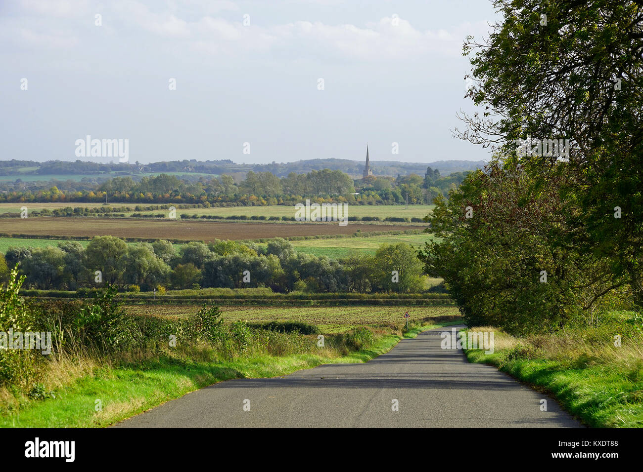 Eine Ansicht Süden nach Oundle Stockfoto