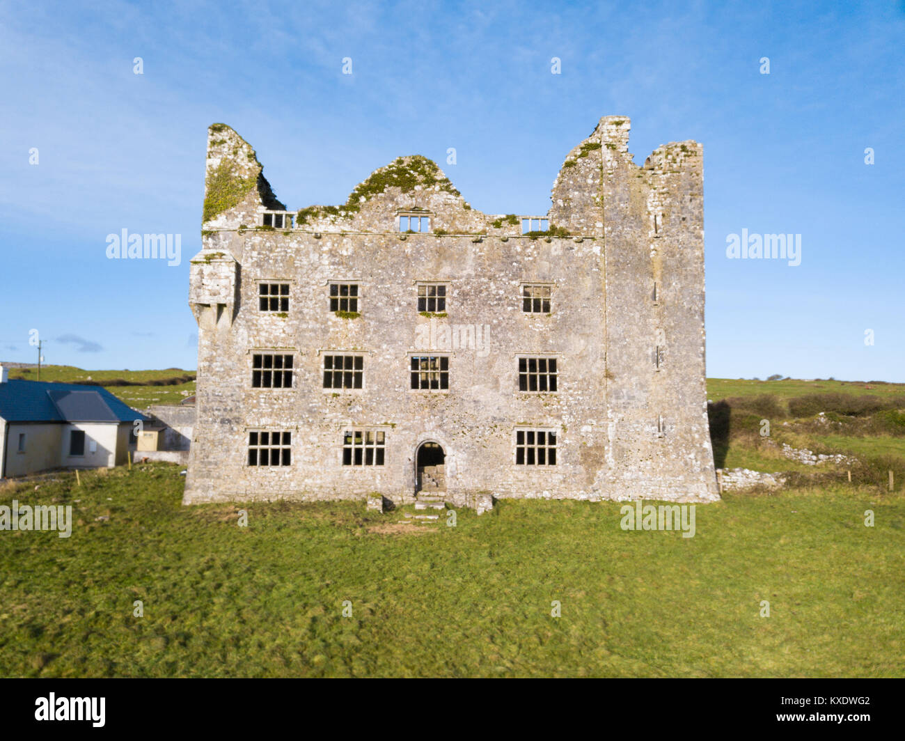 Leamaneh leamaneh Castle, Norden, Pfarrei Kilnaboy, die Burren im County Clare, Republik von Irland Stockfoto