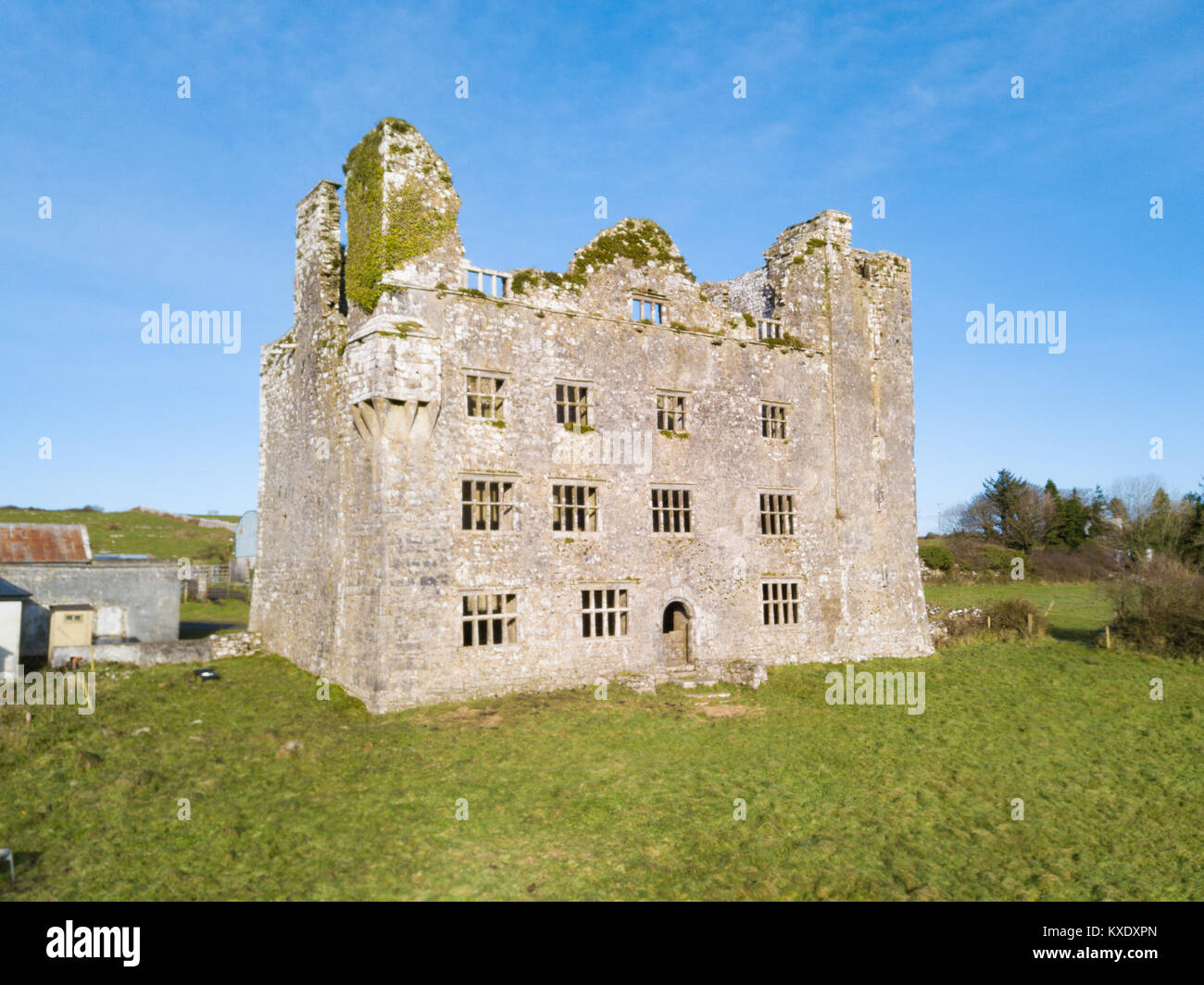 Leamaneh leamaneh Castle, Norden, Pfarrei Kilnaboy, die Burren im County Clare, Republik von Irland Stockfoto