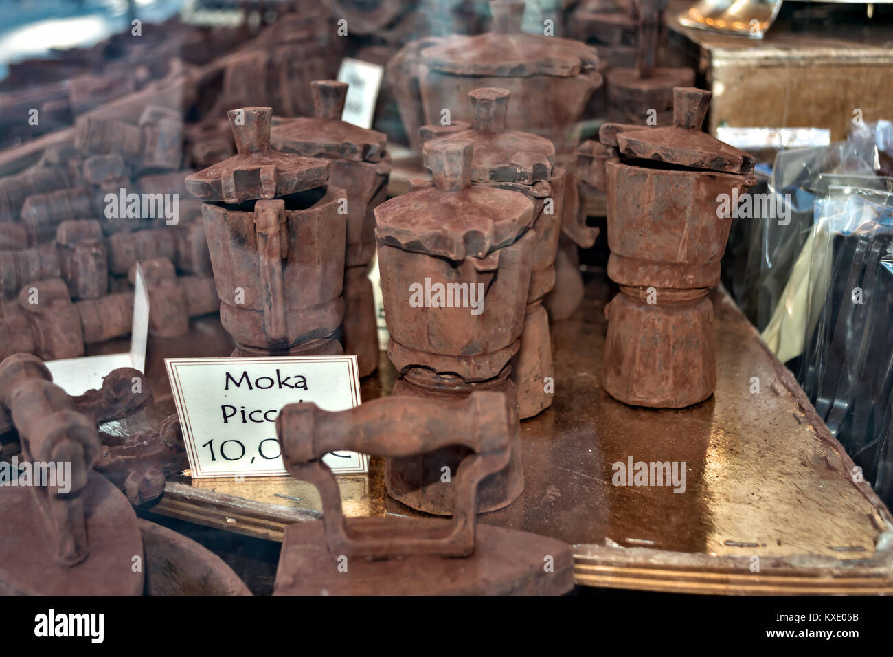 Schokolade Skulpturen an Weihnachten marketsv 2 Stockfoto