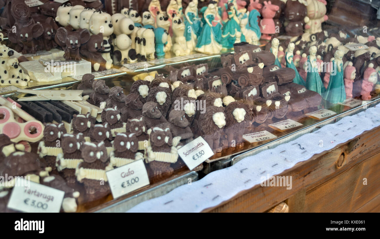 Schokolade Skulpturen an Weihnachten marketsv 4 Stockfoto