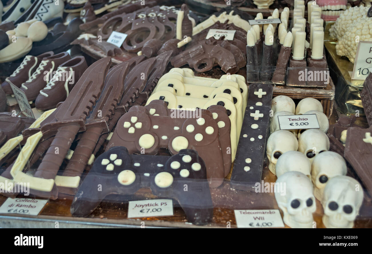 Schokolade Skulpturen an Weihnachten marketsv 5 Stockfoto