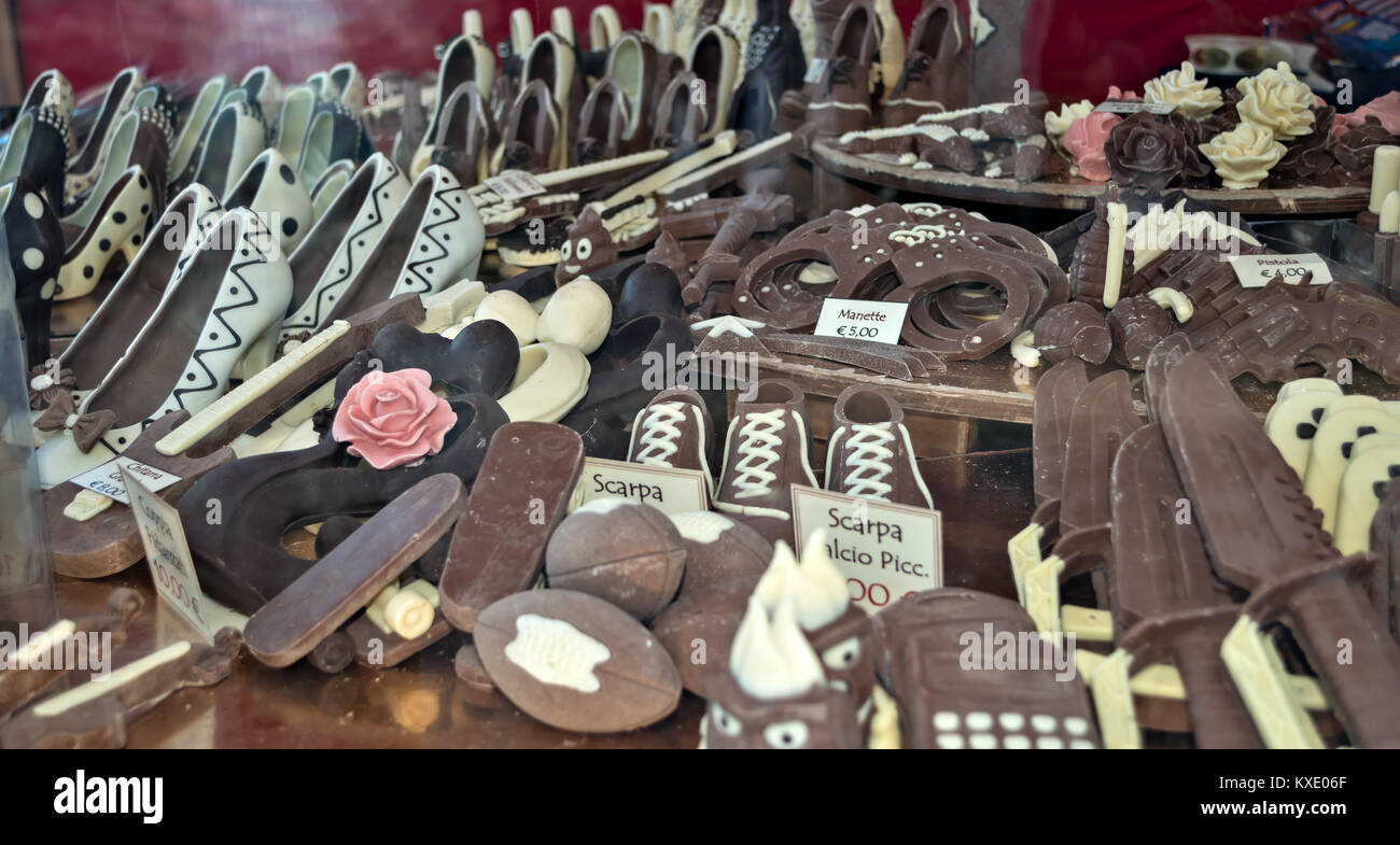 Schokolade Skulpturen an Weihnachten marketsv 5 Stockfoto