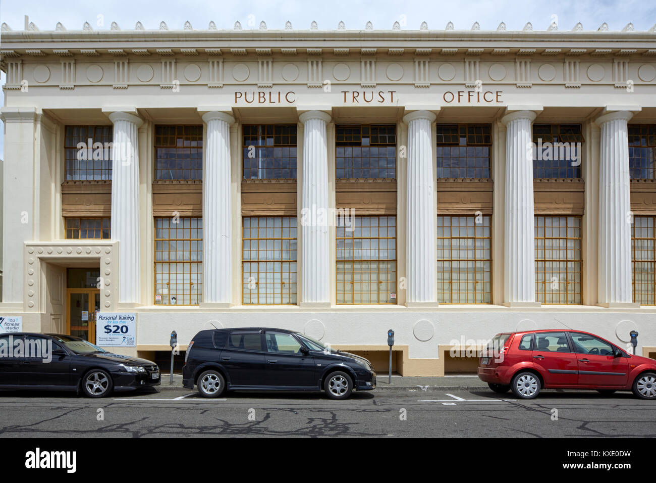 Das Vertrauen der Öffentlichkeit Bürogebäude, Tennyson Street, Napier, Neuseeland Stockfoto