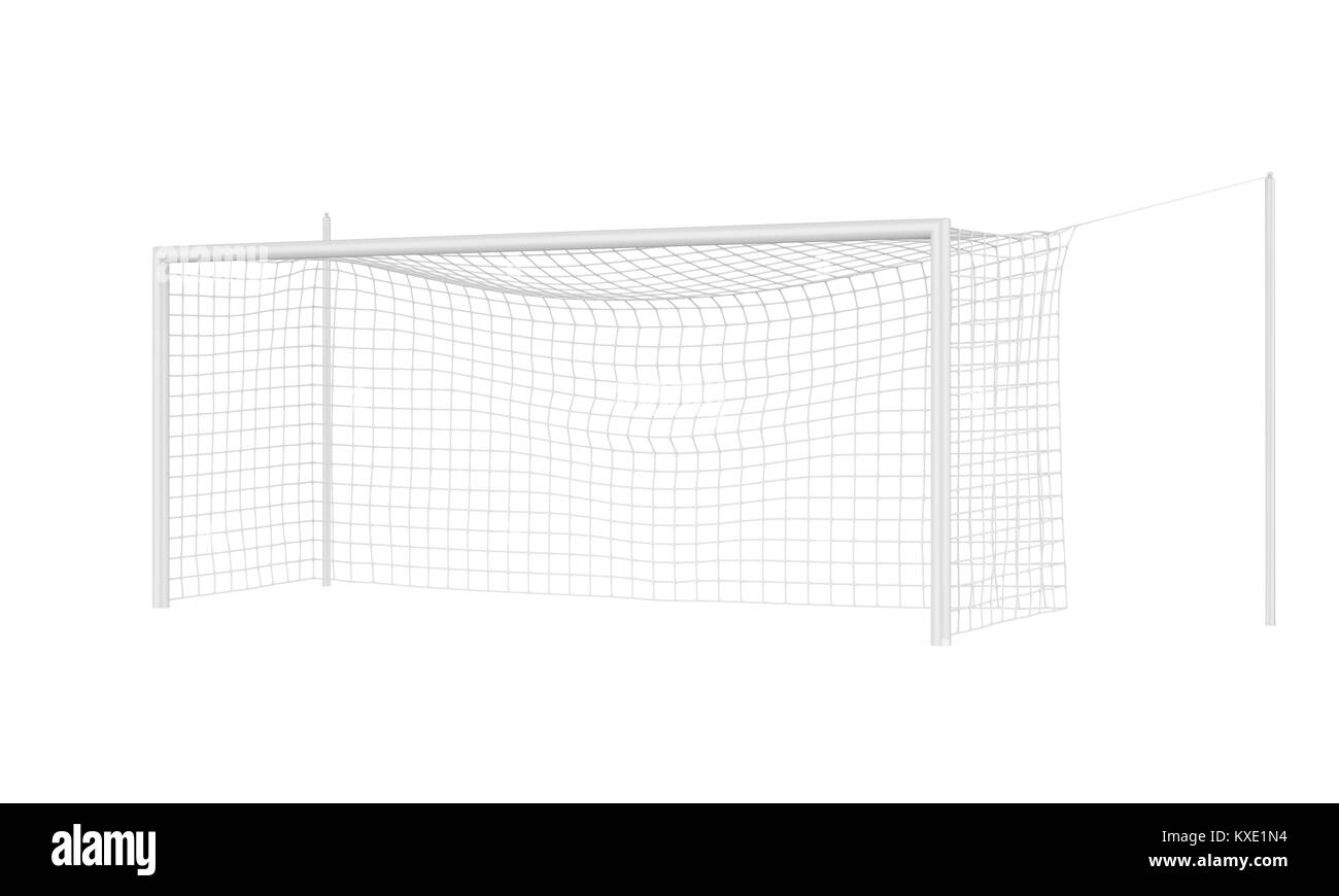 Fußballtor Post isoliert Stockfoto
